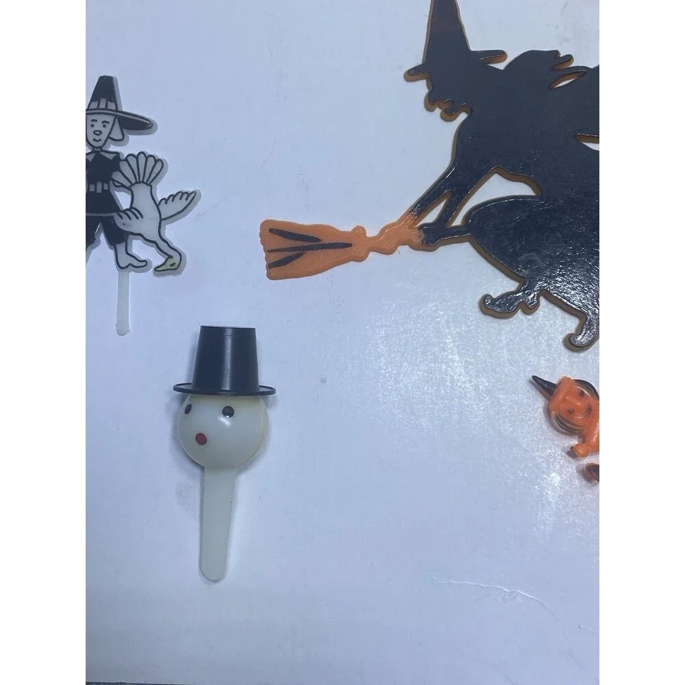 20 Vtg Cupcake Cake Topper Floral Picks Halloween Easter Thanksgiving Christmas